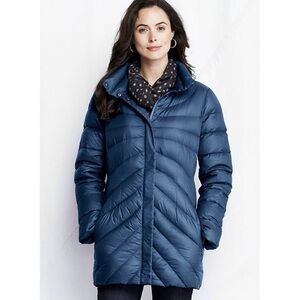 Lands End Navy Down Quilted Lightweight Packable Puffer Women’s Jacket Sz XS